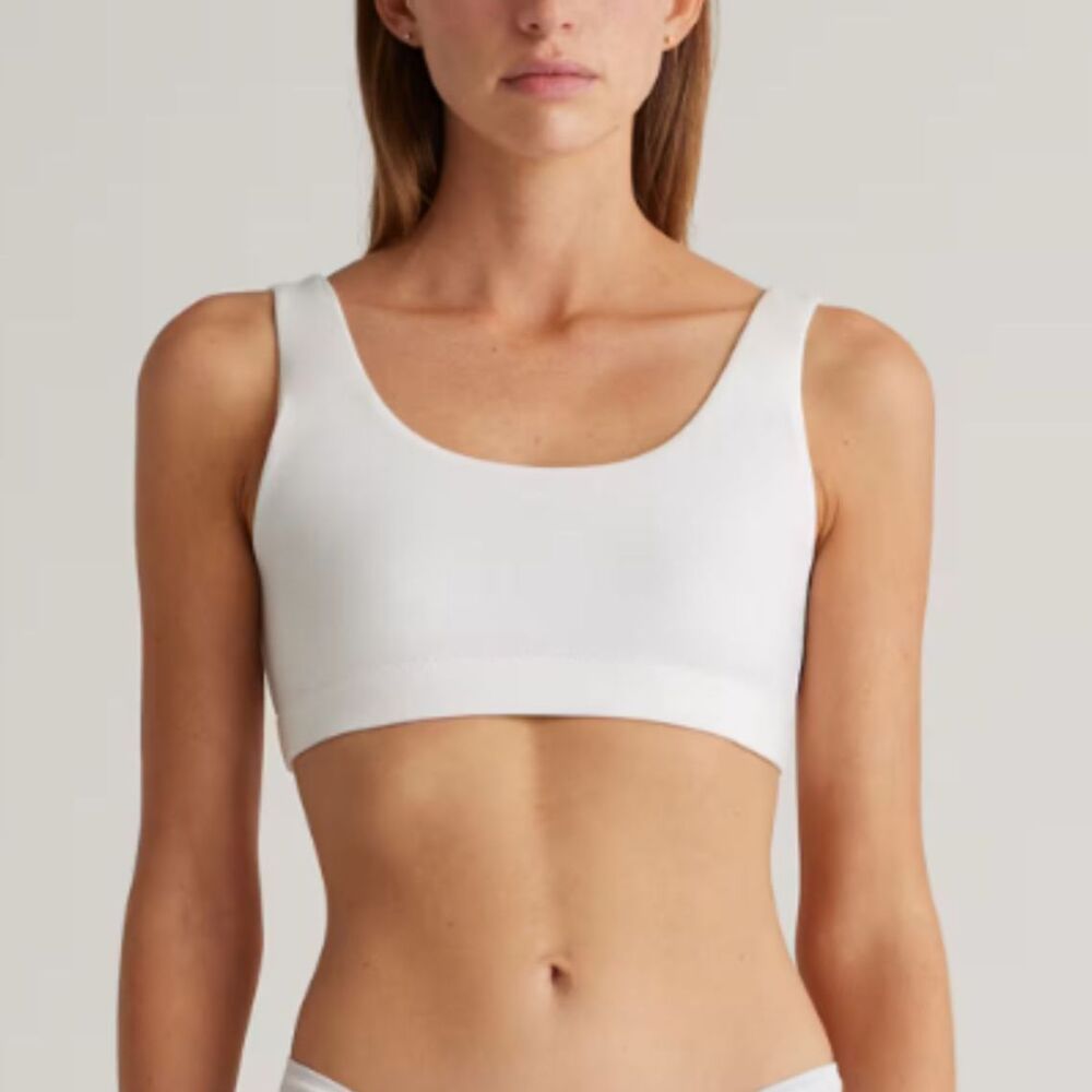 Quince Organic Cotton Tank Bralette 2-Pack White XS NWOT